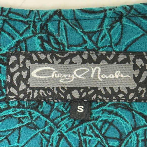 Vintage Artsy Abstract Stitched Button Front Quilted Blazer Jacket Women Size S - Picture 10 of 13